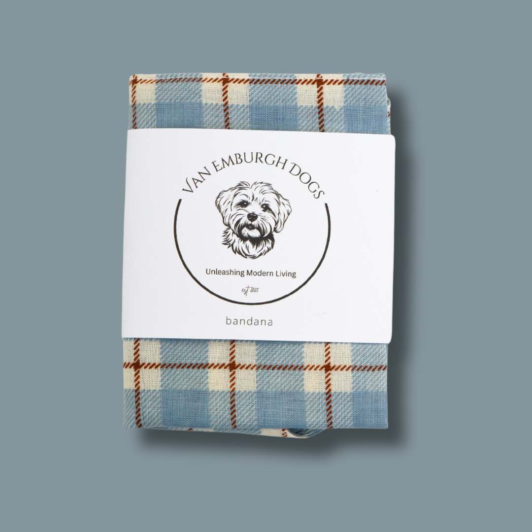 Blue Plaid Bandana - Van Emburgh Dogs