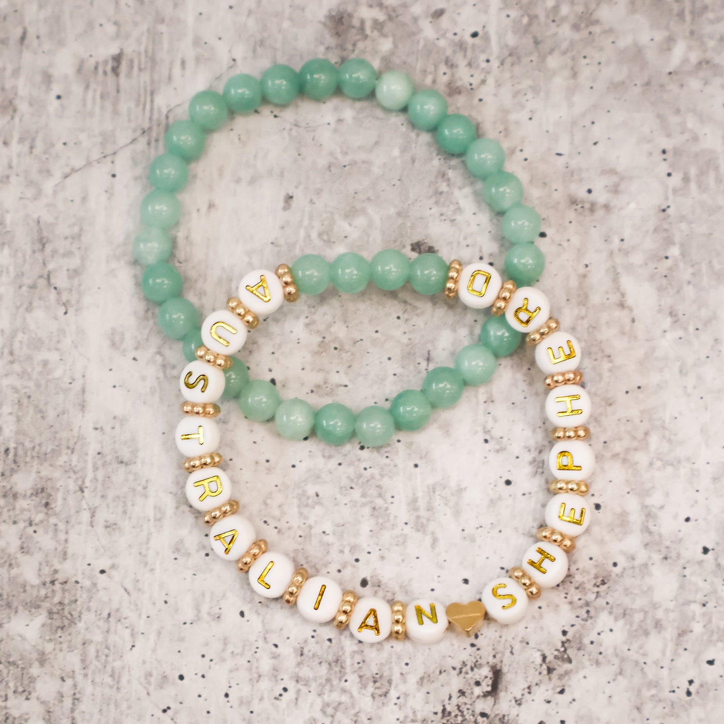 Green Dog Breed Beaded Bracelets