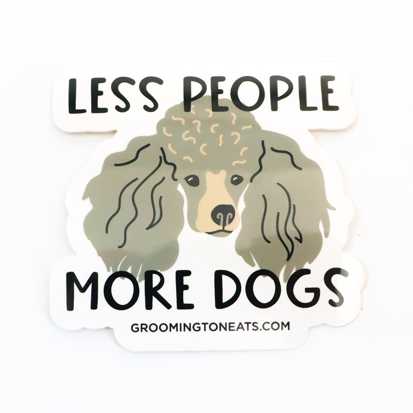 Less People More Dogs Sticker (Poodle)