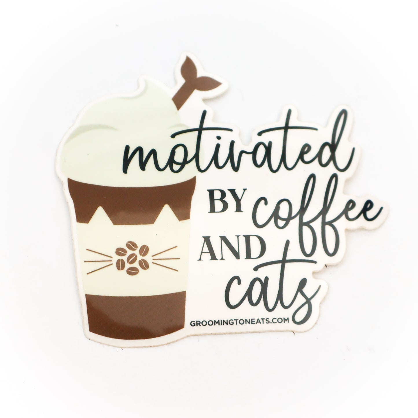 Motivated By Coffee & Cats Sticker