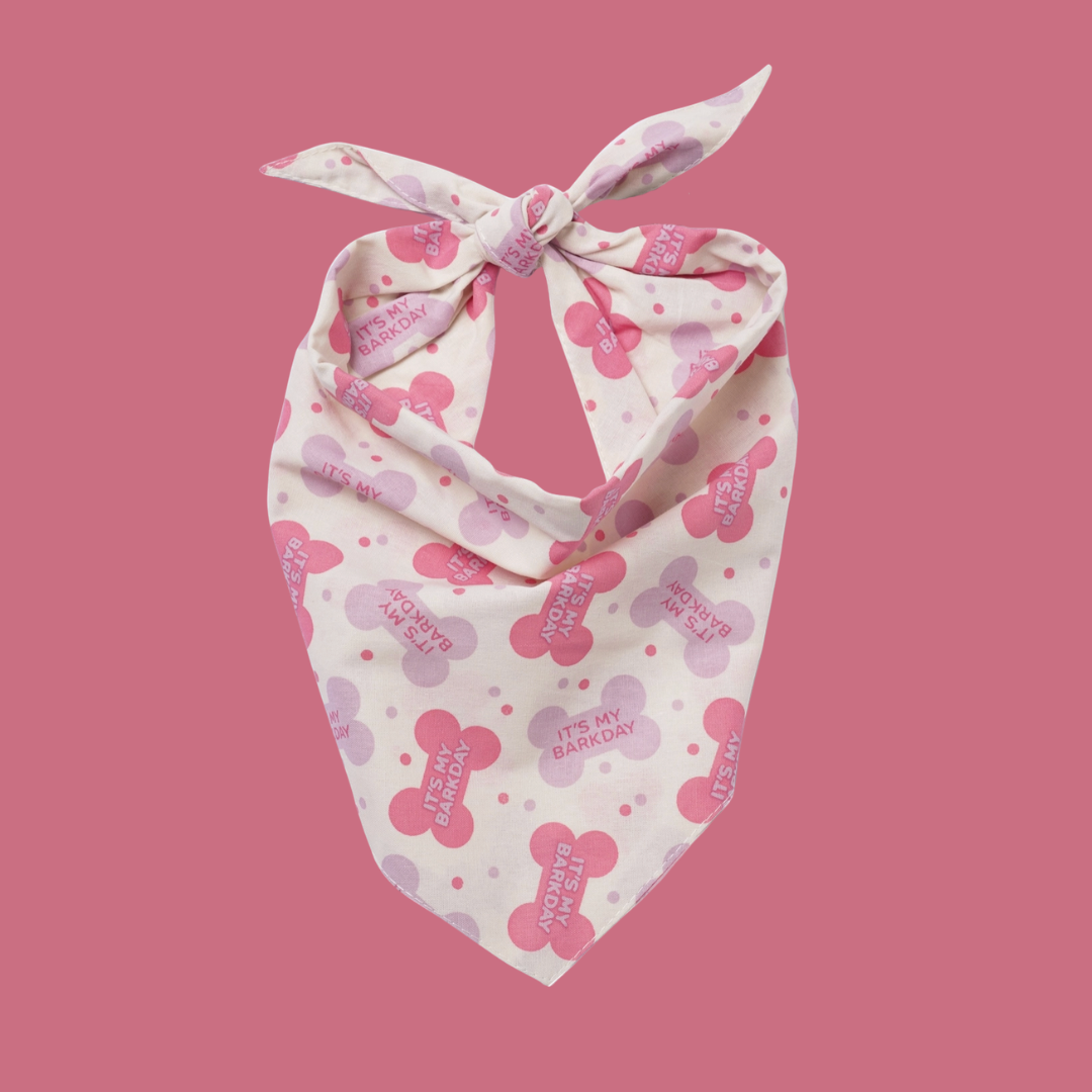 Pink Happy Birthday Bandana - Van Emburgh Dogs