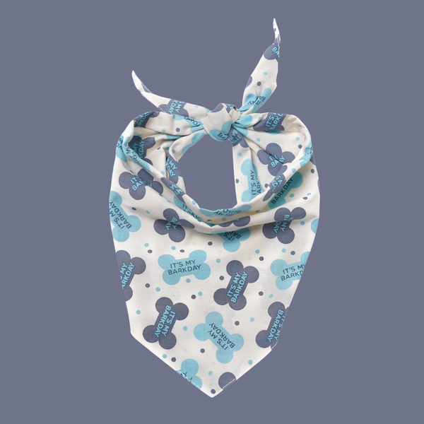 Blue It's My Barkday Bandana