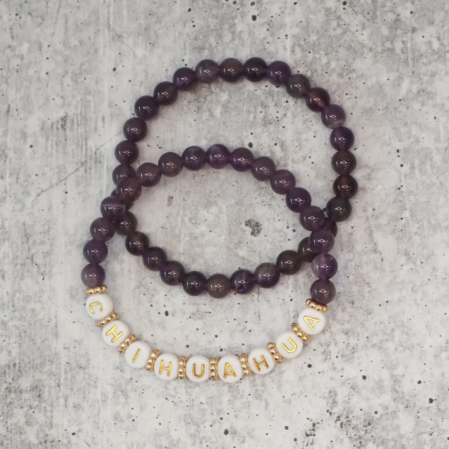 Purple Dog Breed Beaded Bracelets