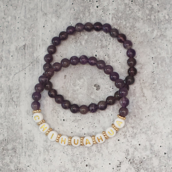 Purple Dog Breed Beaded Bracelets