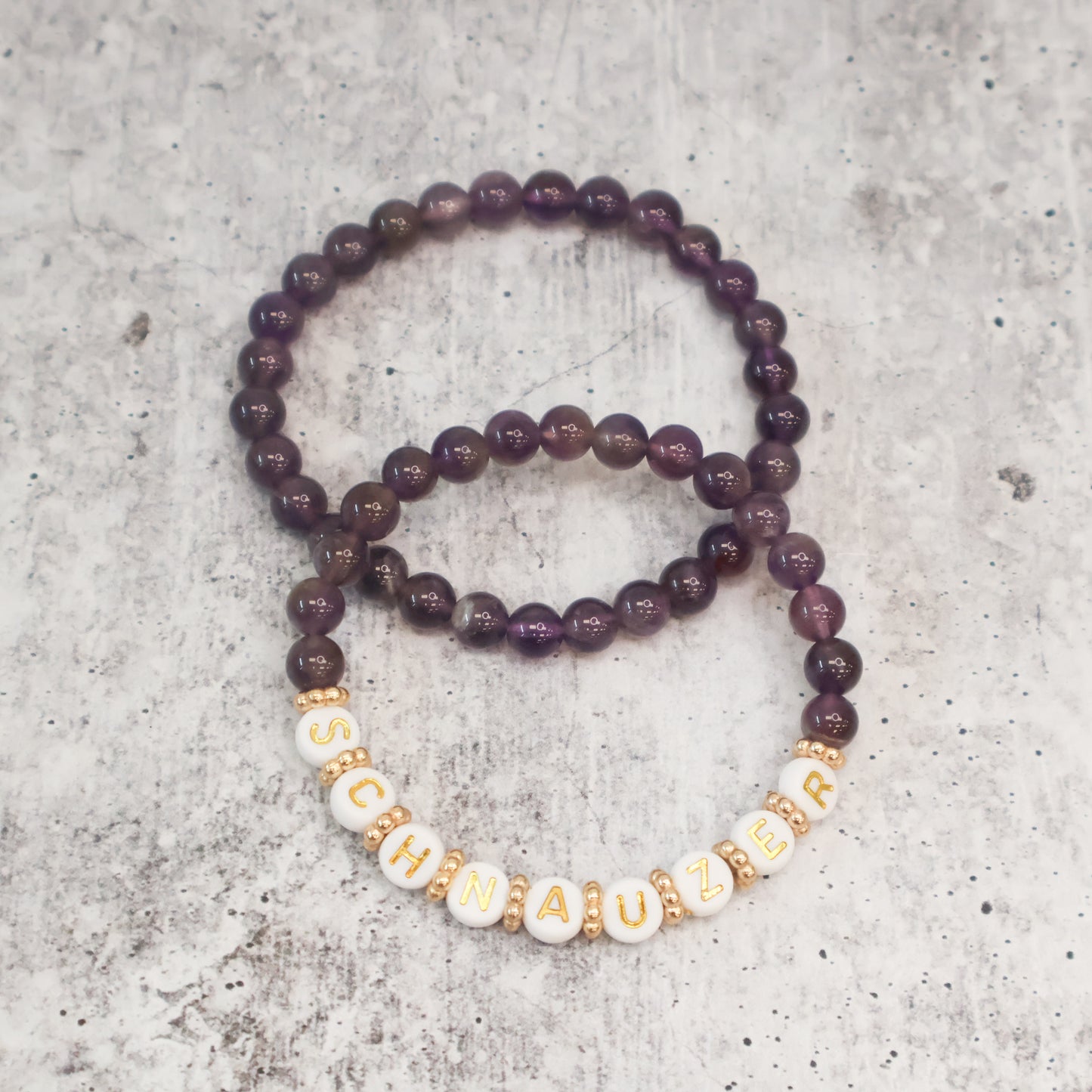 Purple Dog Breed Beaded Bracelets