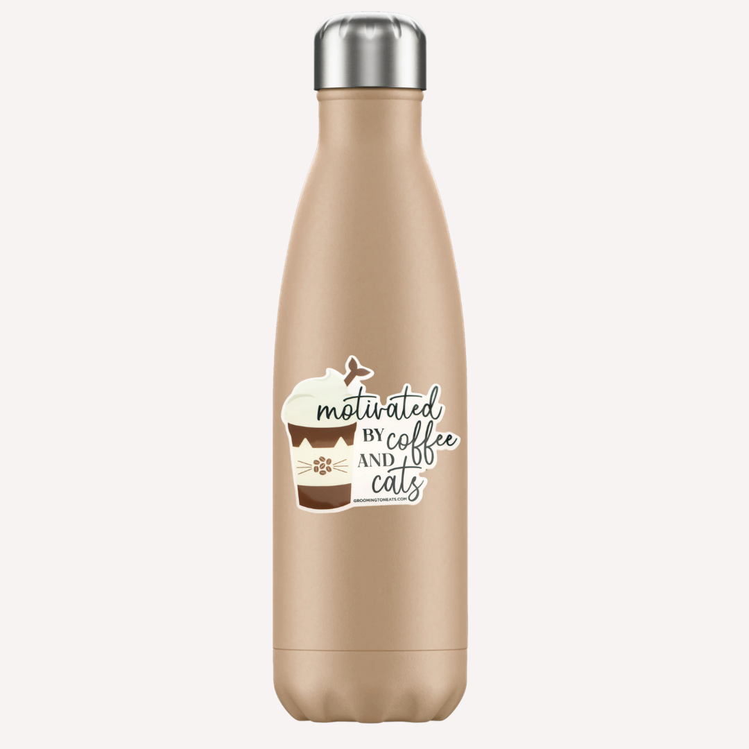 Motivated By Coffee & Cats Sticker