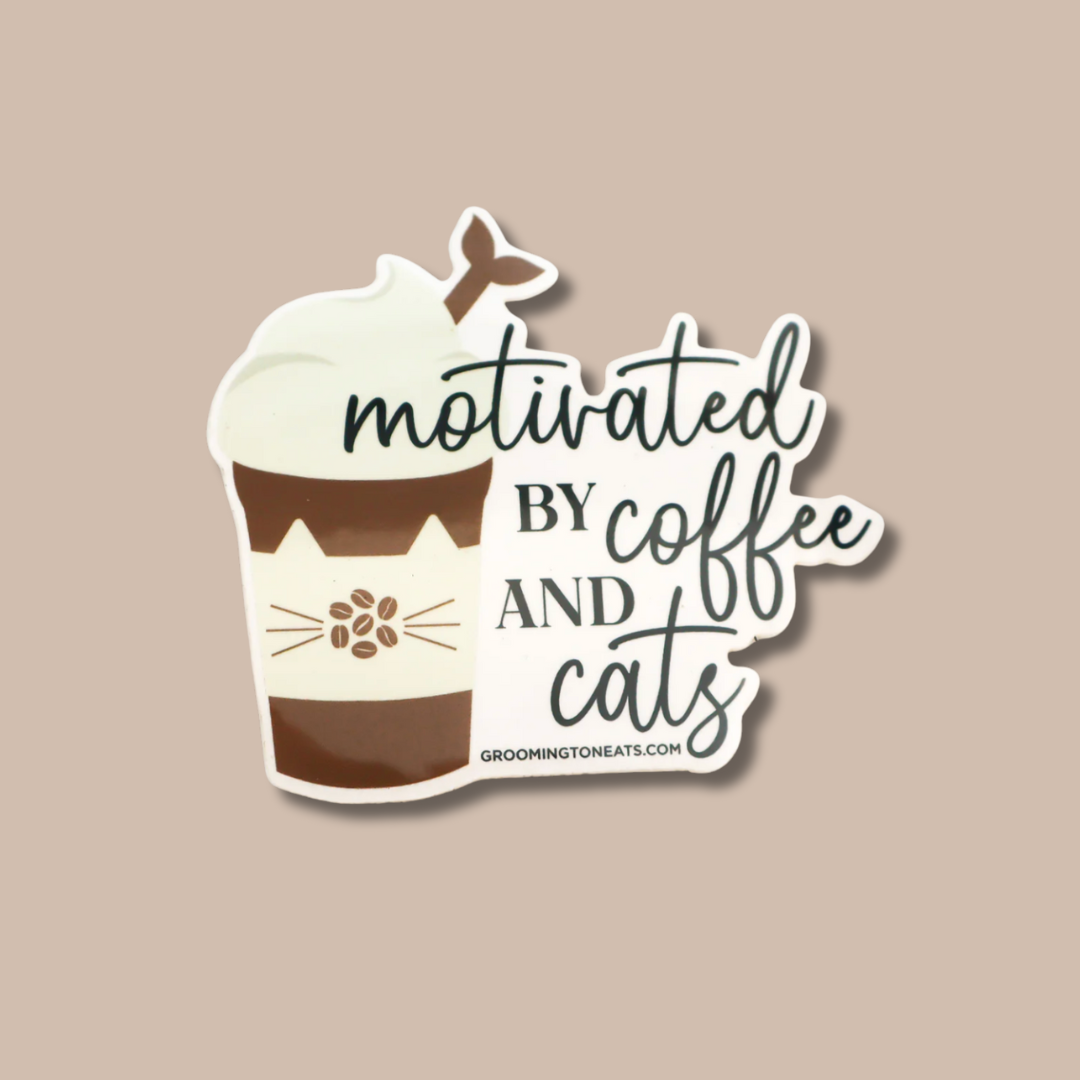 Motivated By Coffee & Cats Sticker