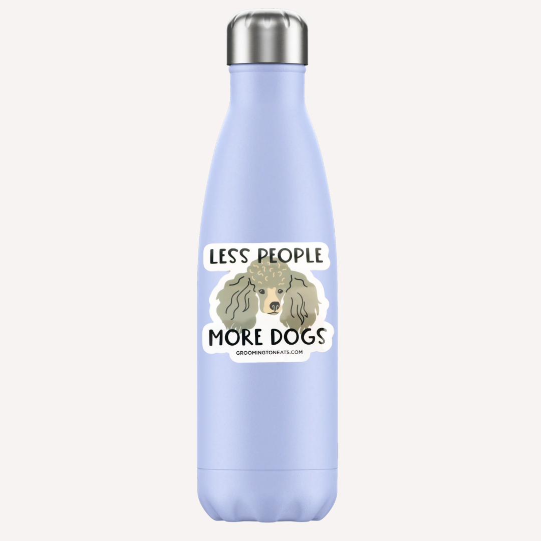Less People More Dogs Sticker (Poodle)