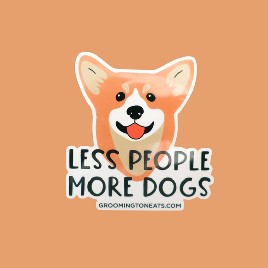 Less People More Dogs Sticker (Corgi)
